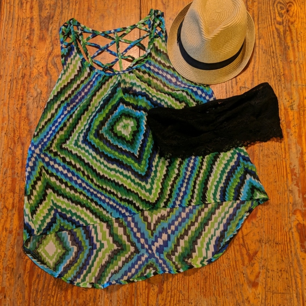 Sheer Strappy Tank Top